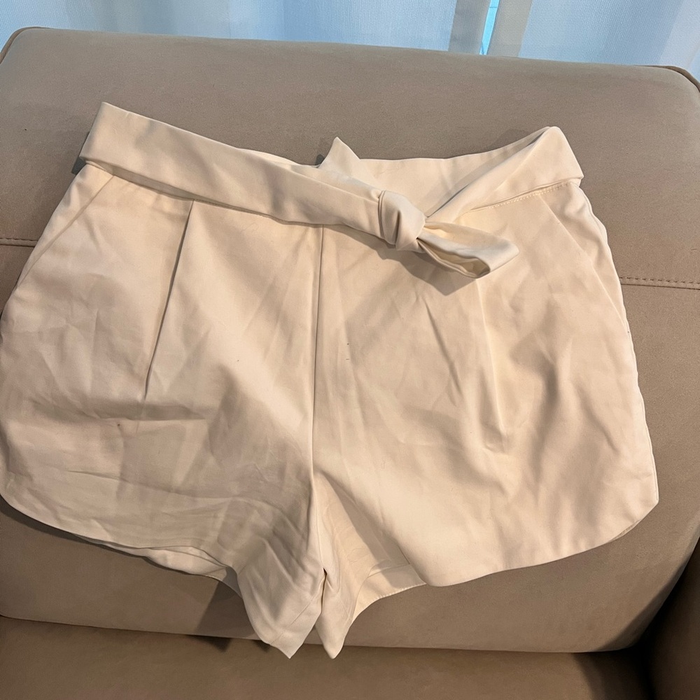 Bardot White Shorts with Bow